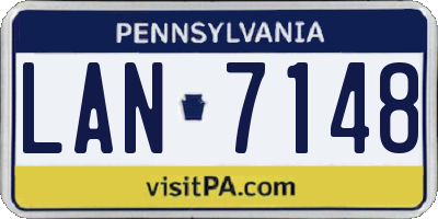 PA license plate LAN7148