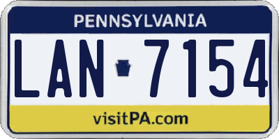PA license plate LAN7154