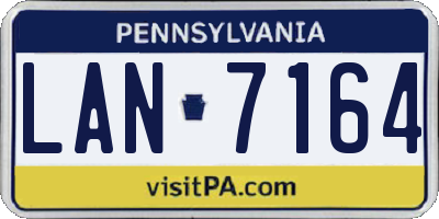 PA license plate LAN7164