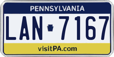 PA license plate LAN7167