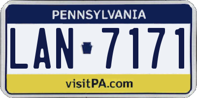PA license plate LAN7171