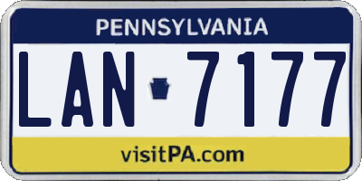 PA license plate LAN7177