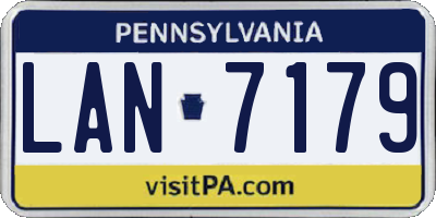 PA license plate LAN7179