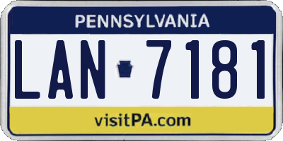 PA license plate LAN7181