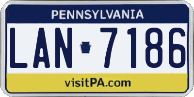 PA license plate LAN7186