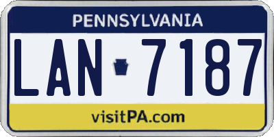 PA license plate LAN7187