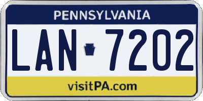 PA license plate LAN7202