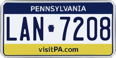 PA license plate LAN7208