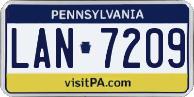 PA license plate LAN7209
