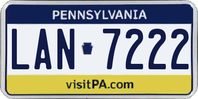 PA license plate LAN7222