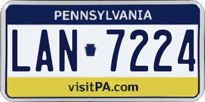 PA license plate LAN7224