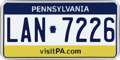 PA license plate LAN7226