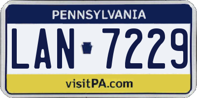 PA license plate LAN7229