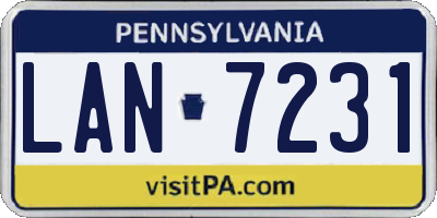 PA license plate LAN7231