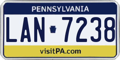 PA license plate LAN7238