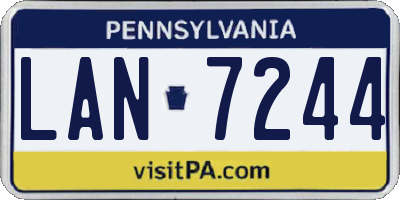 PA license plate LAN7244