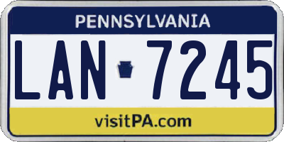 PA license plate LAN7245