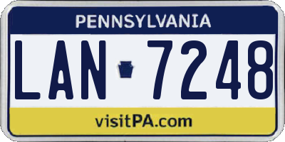 PA license plate LAN7248