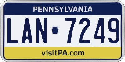 PA license plate LAN7249