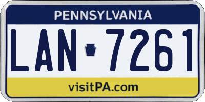 PA license plate LAN7261