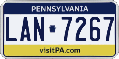 PA license plate LAN7267