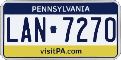 PA license plate LAN7270