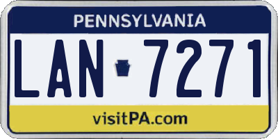PA license plate LAN7271