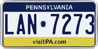 PA license plate LAN7273