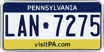 PA license plate LAN7275