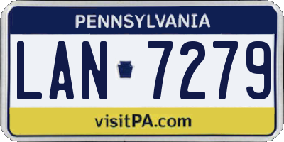 PA license plate LAN7279