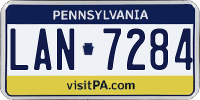 PA license plate LAN7284