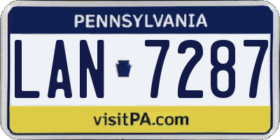 PA license plate LAN7287