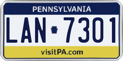 PA license plate LAN7301