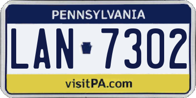 PA license plate LAN7302