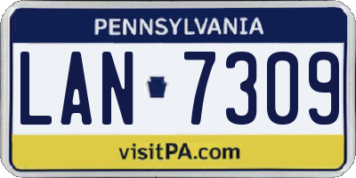 PA license plate LAN7309