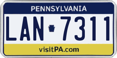 PA license plate LAN7311