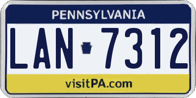 PA license plate LAN7312