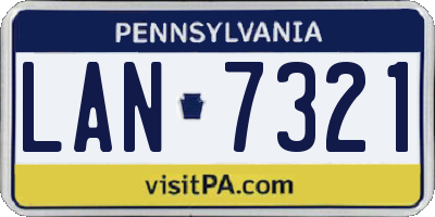 PA license plate LAN7321