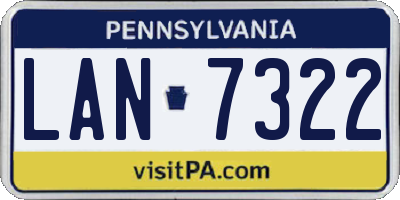 PA license plate LAN7322