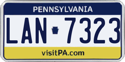 PA license plate LAN7323