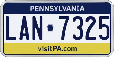 PA license plate LAN7325