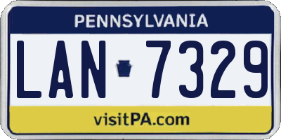 PA license plate LAN7329