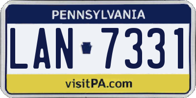 PA license plate LAN7331