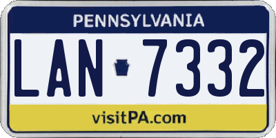 PA license plate LAN7332