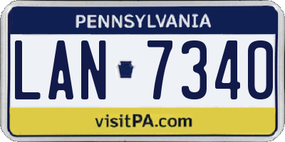 PA license plate LAN7340
