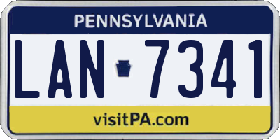 PA license plate LAN7341