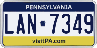 PA license plate LAN7349