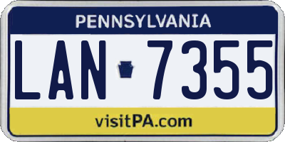 PA license plate LAN7355
