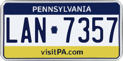 PA license plate LAN7357