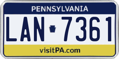 PA license plate LAN7361